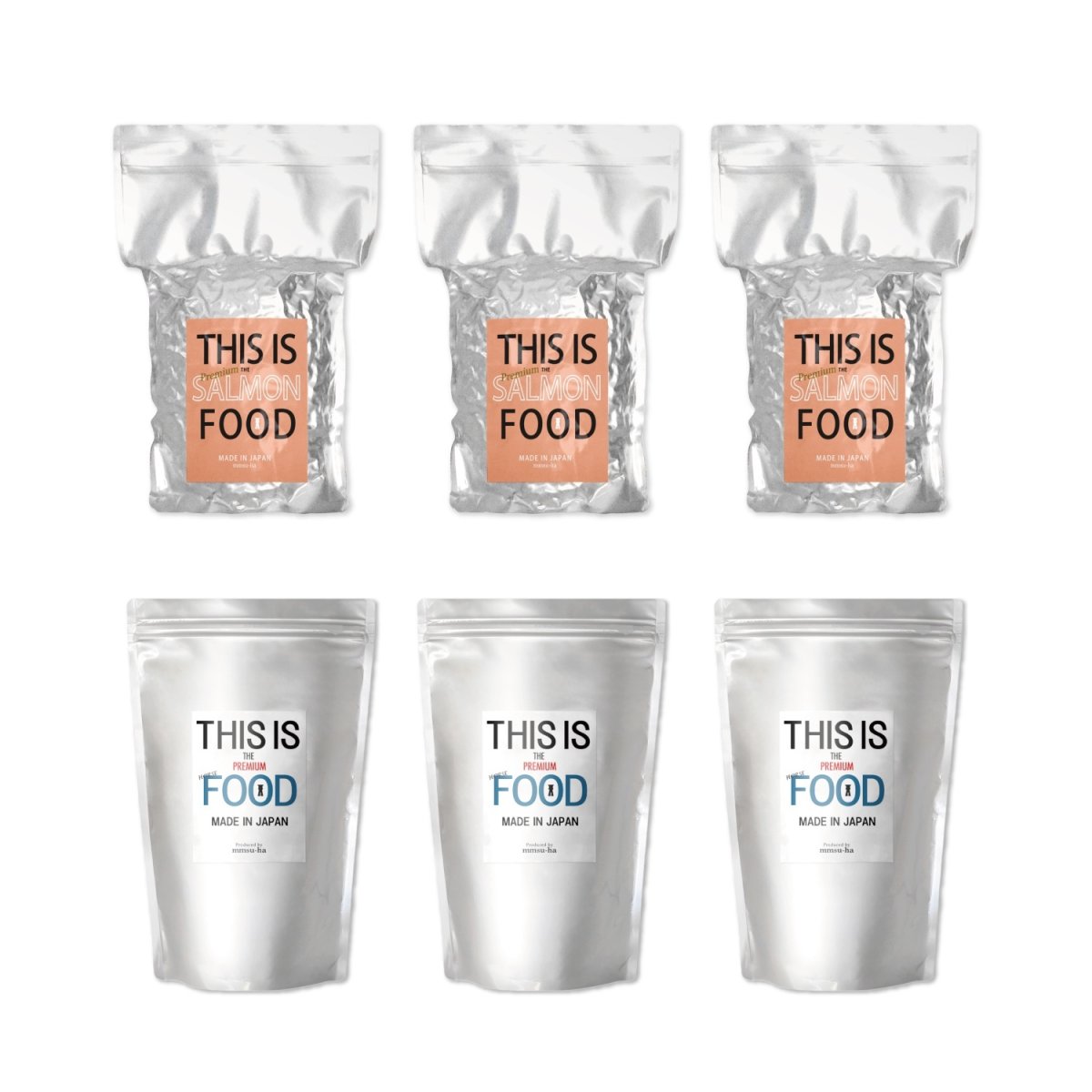 画像1: 【馬肉&サーモンフード】3袋ずつ(6袋)【6％(1188円分)pt還元】 (1)