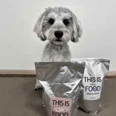 mmsu-ha プレミアムドッグフード（馬肉とサーモン）と凛々しい顔して写っているミニチュア・シュナウザーのレビュー写真