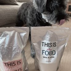 mmsu-ha プレミアムドッグフード（馬肉とサーモン）と舌を出しているミニチュア・シュナウザーのレビュー写真