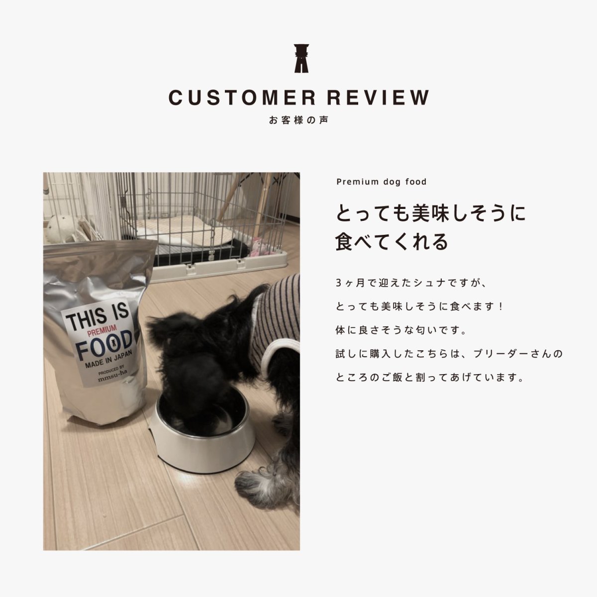 ミニチュアシュナウザーのレビュー、体に良さそう、mmsu-ha、馬肉ドッグフード
